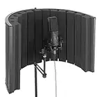 Pyle Mini Portable Vocal Recording Booth - Use with Standard Microphone, Isolation Noise Filter Reflection Shield for Recording Studio Quality Audio - Dual Acoustic Foam Soundproof Panel PSMRS09