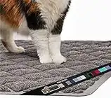 The Original Gorilla Grip 100% Waterproof Cat Litter Box Trapping Mat, Easy Clean, Textured Backing, Traps Mess for Cleaner Floors, Less Waste, Stays in Place for Cats, Soft on Paws, 35x23 Gray