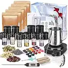 Complete Candle Making Kit with Wax Melter,Candle Making Supplies,DIY Arts&Crafts Kits Gift for Kids,Beginners,Adults,Including 500w Electronic Stove,Wicks,Wax,Rich Scents,Dyes,Melting Pot,Candle tins