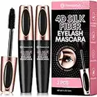 Neenoxtub Waterproof Mascara, Mascara Voluminous, Mascara Waterproof, My Amazing Lashes Mascara, Mascara 4D, 4D Silk Fiber Lash Mascara, Long Lasting, Smudge-Proof, Hypoallergenic Formula 2 Pack