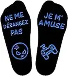 Chaussettes De Jeu, Chaussettes Amusantes Ne Me DÉrangez Pas Je M'amuse Chaussettes Fantaisie En Coton Chaussettes De Cheville Gamer Chaussettes Antidérapantes Pour La Maison Cadeau Game sock