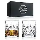 FLOW Barware Ensemble de 2 verres à whisky | Coffret cadeau verres à whisky en cristal | Cadeau pour homme, parfait pour Scotch, Bourbon Gin & Tonic, Negroni, Rhum