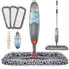 Spray Mop for Floor Cleaning, Domi-patrol Microfiber Floor Mop Dry Wet Mop Spray with 3 Washable Mop Pads & 635ML Refillable Bottle, Dust Cleaning Mop for Hardwood Laminate Tile Floors, Gray