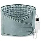 Manta Eléctrica 125x31cm, Calentamiento Manta Térmica Eléctrica para Lumbar,Abdomen y Espalda, Almohadilla Eléctrica con 4 Modes Temporizadores, 6 Niveles de Calentamiento, Terapia Húmeda y Seca