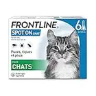 FRONTLINE Spot On Chat - Anti Puces, Tiques & Poux - Elimine Les Parasites - Protège L'Animal - Jusqu'à 4 Semaines - Fabriqué En France - 6 Pipettes Application Spot On