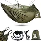 Kiaitre Camping Hammock with Mosquito Net - 210T Quick-drying Parachute Nylon Lightweight Portable Travel Hammock for Outdoor, Backpacking, Camping, Hiking and Beach Adventure