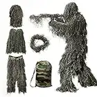 DoCred Ghillie Costume de camouflage 3D pour la chasse, le tir, l'airsoft (5 en 1 Ghillie, XL ou XXL)