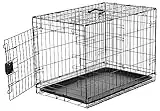 Amazon Basics Cage pour chien pliable en fil métallique avec plateau, Porte simple, 76,2 cm, Noir