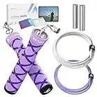 Always Ready, Weighted Skipping Rope, Best Jump Rope for Weight Loss, Home Gym & Outdoor Fitness, Adult Exercise Equipment, Includes 2 Weighted Ropes, Handle Weights, Exercise Guides (Violet)