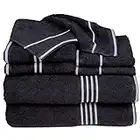 Lavish Home Rio 8 Piece 100% Cotton Towel Set - Black, Medium