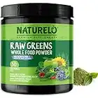 NATURELO Raw Greens Superfood Powder Wild Berry Flavor Boost Energy, Detox, Enhance Health Organic Spirulina Wheat Grass Whole Food Nutrition from Fruits & Vegetables 30 Servings