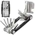 Bike Tool 17 in 1 Bike Multi Tool - Compact Lightweight Bicycle Repair Kit for Road and Mountain Bikes - with Chain Breaker, Allen Keys, Spoke Tool