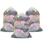 Plusmart - Lot de 3 sacs à linge en maille avec cordon de serrage - Lavable en machine - Léger - Grand sac à linge pour voyage, collège, vêtements sales, weekend