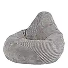 icon Dalton Kids Cord Bean Bag Chair, Grey, Large Bean Bag Chairs for Kids, Jumbo Cord Kids Bean Bags for Girls and Boys, Fluffy Bean Bags Nursery Decor Bedroom Accessories