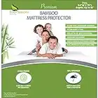 Full Size Bamboo Cooling Mattress Protector - Waterproof Fitted Sheet Mattress Cover Hypoallergenic Premium Quality 3D Air Fabric Ultra Soft Pad Protects from Dust Allergens