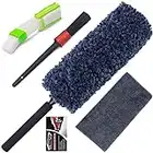 Car Duster Kit, Ultra Soft Microfiber Duster with Storage Bag, Unbreakable Handle, Lint & Scratch Free, Exterior or Interior Use, Pollen Remover, Best Car Accessories for Cleaning Dasboard SUV Home