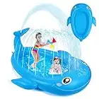 Splash Pad,Kiddie Pool,Sprinkler for Kids,Inflatable Swimming Pool for Toddler Child,Outdoor Water Toys for 1 2 3 4 5 Years Old (Whale)