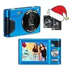 Digital Camera, FHD 4K Digital Camera for Kids Video Camera with Macro Mode&16X Digital Zoom, 48MP Compact Point and Shoot Camera Portable Mini Camera for Adults Teens Students Boys Girls-Blue