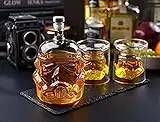 LIQIU Set di Decanter per Whisky con Due Bicchieri, Set di Bicchieri per Whisky con Rum, Regalo di Lusso Artigianale (750 ml)