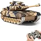 Supdex 1/18 RC Tank for Adult and Kids, Remote Control Tank with Metal Track 2.4G RUS T-90 Army Battle Tank Truck,Smoking & Light & Sound Military Vehicles Model Toys That Shoot BBS Airsoft Bullets