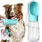 Kalimdor Dog Water Bottle, Leak Proof Portable Puppy Water Dispenser with Drinking Feeder for Pets Outdoor Walking, Hiking, Travel, Food Grade Plastic (19oz Blue)