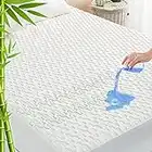 GRT Waterproof Bamboo Mattress Protector Cal King Size - Cooling Mattress Cover Pad, 3D Air Fiber Mattress Cover Breathable Ultra Soft Noiseless 8"- 21" Deep Pocket Washable
