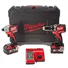 Perceuse à percussion + Perceuse impulsions sans fil M18 Brushless Milwaukee 5Ah 18V