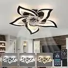 YUNLONG Plafonnier Ventilateur Design Silencieux Reversible Ventilateur De Plafond Avec Telecommande 69cm Suspension Luminaire Dimmable 6 Vitesses Dc-motor Ceiling Fan with Light Led 100w