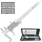 LOUISWARE Digital Caliper, Electronic Stainless Steel Vernier Caliper 150mm/0-6 Inch Measuring Tool with Extra-Large LCD Screen- Inch/Millimeter Conversion