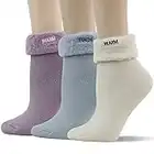 SUTTOS Chaussettes thermiques chaudes pour femme Épais Isolation thermique Chaussettes chaudes d'hiver pour le froid 1/3/5 paires - multicolore - taille unique