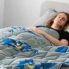 Rest Easy Couverture lestée pour Dormir, soulager Le Stress, l'anxiété et l’apaisement pour Un Excellent Sommeil | 100 % Coton Doux, Bleu - pour Enfants et Adultes - Batman à Motif