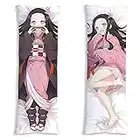 TIGGA Anime Kamado Nezuko Body Pillowcase Decorative Pillow Cover Double-Sided Figures Pillow Cushion Cover Home Room Decor 20x55inch, 20inchx55inch
