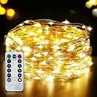 SLAMOS Guirnalda Luces LED, Cadena de Luces 15M/150 LED, IP65 Impermeable Luces de Hadas Interior y Exterior, Luces Navidad USB de Cálida Amarilla para Decoración Bodas Fiesta de Navidad