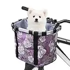 doorslay Dog Basket for Bike Front Removable Bicycle Handlebar Basket Small Pet Cat Dog Carrier Max. Bearing: 11lbs Folding Detachable Quick Release Easy Install Basket