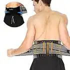 Faja Lumbar para Hombre y Mujer, para Aliviar el Dolor de la Parte Baja de la Espalda - Cinturon Lumbar con Resortes de Refuerzo y Correas Dobles de Ajuste (M - 71 a 96cm)