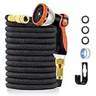 Expandable Garden Hose Pipe - 3 Times Expanding Flexible Magic Water Hose with 10 Function Spray Nozzle (100ft/30m)