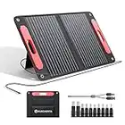 ELECAENTA 75W Solar Panel ETFE Solar Charger Portable Foldable 3-Port PD 45W USB-C QC3.0 DC for Generator Power Station Smartphones Laptop Outdoor Power Backup Camping Hiking