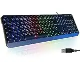 KLIM Chroma Gaming Tastatur QWERTZ DEUTSCH mit Kabel USB - NEU 2023 - Langlebig Ergonomisch Wasserdicht Beleuchtet LED Leise Tasten - RGB Gaming Keyboard für PC Mac Xbox One PS5 PS4 - Schwarz