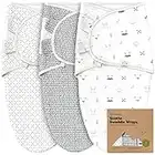 KeaBabies Sacs de Sommeil Bio pour bébé - 3 Paquets de Langes pour bébé Nouveau-né 0-3 Mois - Sac de Sommeil Ergonomique pour bébé - Sac de Lange pour bébé - Sac de Couchage pour bébé