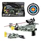 Kingsport Kids Archery Bow and Arrows Toy Set with Target, Kids Practice Cross Bow, Girls, Boys Toy Archery Set Fun Sport Game with 3 Durable Suction Cup Arrows Perfect for Indoor or Outdoor Games