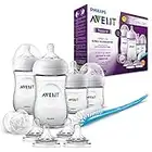 Philips Avent Kit nouveau-né Natural, 2 Biberons 260ml, 2 Biberons 125ml, 4 tétines, 1 sucette,1 goupillon (Modèle SCD301/02)