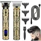 Tagliacapelli Uomo, CKCLR Tagliacapelli Uomo Professionale con lama a T, Tagliacapelli Elettrici Senza Fili con schermo LCD, Macchinetta per Capelli Regalo Uomo, Kit Taglio Capelli Calvi (Oro + Nero)