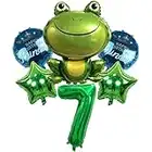 DIWULI Set di Palloncini Grande Principe Rana, Palloncino XL Numero 5 Verde, Palloncino in Foil Rospo, Buon Compleanno Principe, 5° Compleanno Bambini, Festa a Tema, Decorazione, Palloncino in Foil