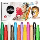 Visage Peinture, 12 Couleurs Crayon Maquillage Enfant, Maquillage pour Enfants, Non-Toxique, Lavable, Maquillage Carnaval, Peinture Corporelle pour Pâques,Cosplay,Soirées à Thème,Maquillage Supporter