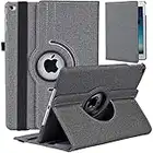 Vultic [Fabric Rotating] Case for iPad Mini 1/2/3, 360 Degree Stand [Auto Sleep/Wake][Pencil Holder] Folio Smart Cover (Grey)