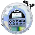 KLIM Nomad Transparent - NEU 2023 - Tragbarer CD-Player Discman - langlebigem Akku - Inklusive KLIM Fusion Kopfhörer - CD-R, CD-RW, MP3 - Mit TF-Reader, Radio FM, Bluetooth - Ideal für Autos