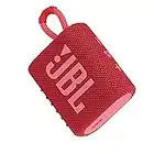 JBL GO 3 Speaker Bluetooth Portatile, Cassa Altoparlante Wireless con Design Compatto, Resistente ad Acqua e Polvere IPX67, fino a 5 h di Autonomia, USB, Rosso