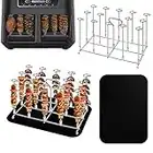 2x Edelstahl Heißluftfritteuse Spießen Grillrost für Ninja Foodi AF300EU AF400EU, Vertikaler Spieß Rack Set - Gestell mit Spieße Für Ninja Foodi AF300EU Heißluftfritteuse Dual Zone Air Fryer