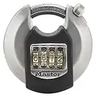 MASTER LOCK Robustes Scheibenschloss [Kombination] [Edelstahl] [Außen] M40EURDNUM — ideal für Lagereinheiten, Schuppen, Garagen, Anhänger und mehr, 9,3 cm x 7 cm x 2,3 cm