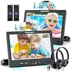 Car DVD Player Dual Screen with Headrest Mount, DESOBRY 10.5" Portable DVD Player for Car with Suction-Type Disc in, Play a Same or Two Different Movies, Support 1080P Video,HDMI Input, USB/SD Reader